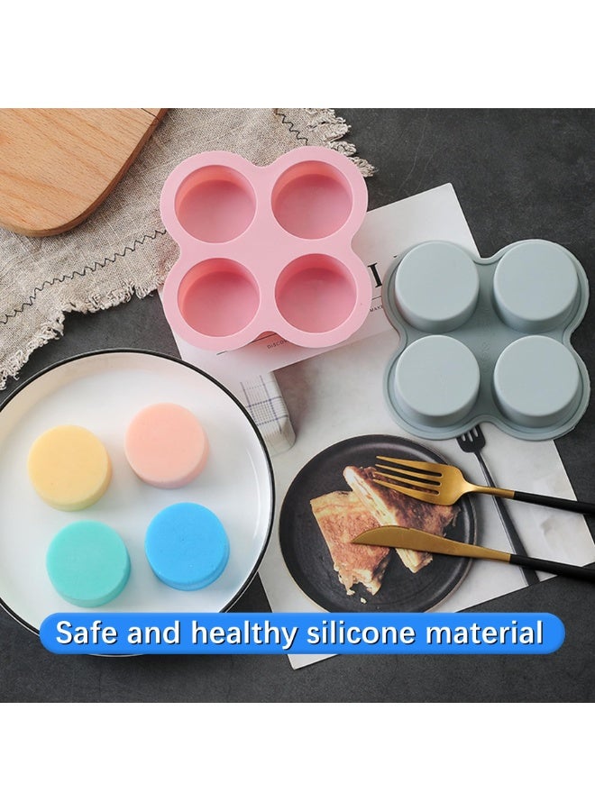 CLENEA Reusable Silicone Air Fryer Egg Mold, Non-Stick Air Fryer Baking Pan, Silicone Muffin Pans for Baking, Hamburger Bun Pan, Air Fryer Accessories, 4 Cavity 2 Pcs Egg Molds - Image 2